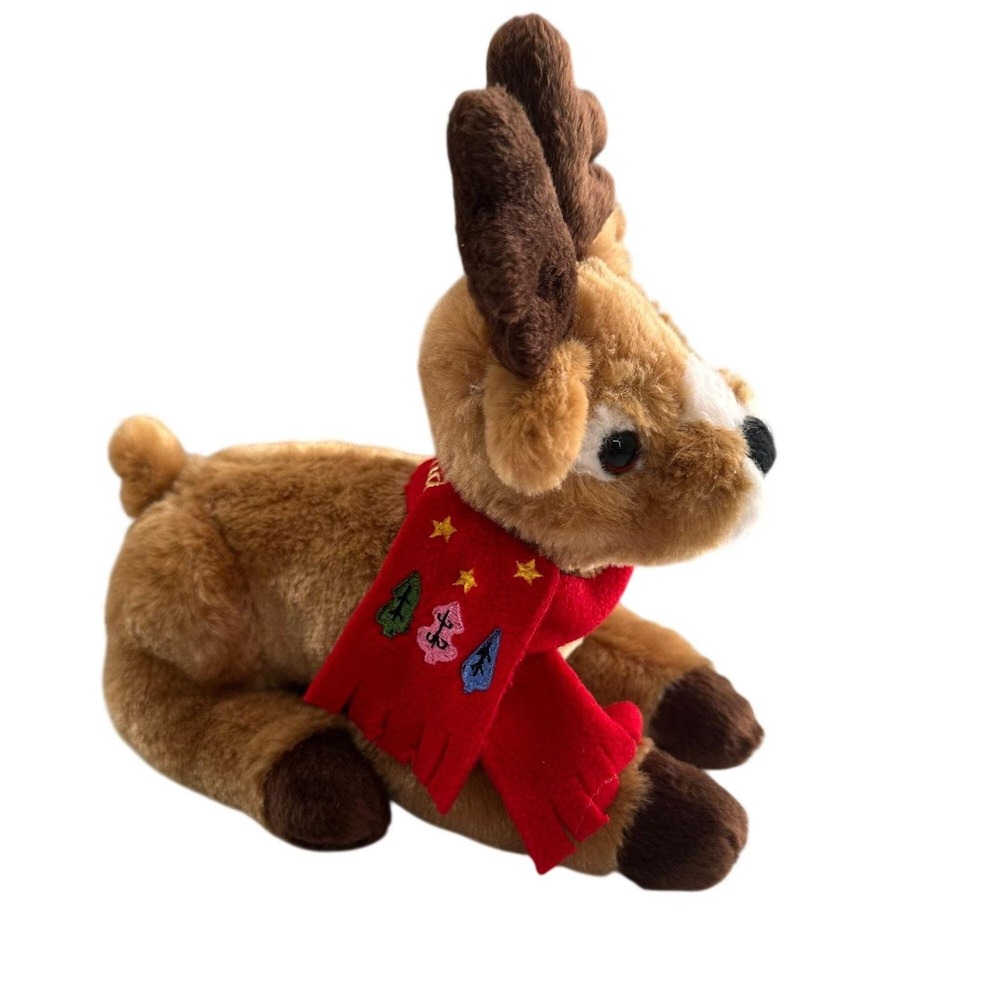 Lindt By Gund Plush Reindeer Brown & Red Holiday Toy Collectible Christmas Scarf